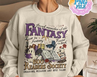 Fantasy Boo Reader Society PNG Digital Download, Ghost Book Reader Instant Download, Reading Shirt Designs, Book Lover Gift, Ghost Reader