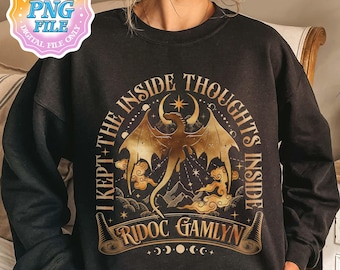 Ridoc Gamlyn PNG Digital Download, I Kept The Inside Thoughts Inside PNG Download, Onyx Storm Instant Download, Dragon Rider Art Print