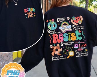 Descarga digital PNG de Resistencia, Impresión artística feminista, Diseño de sublimación de protesta, PNG anti-Trump, Justicia social, Diseño PNG de empoderamiento femenino