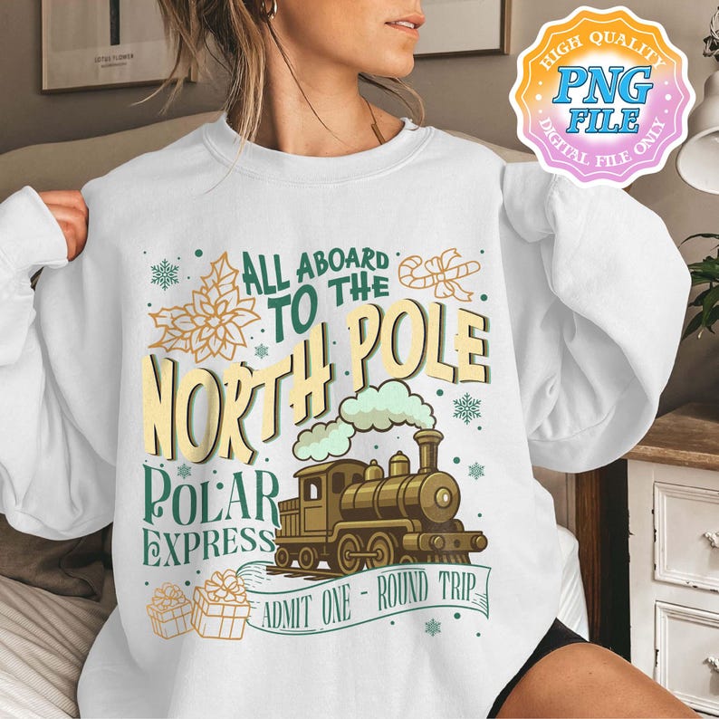 Christmas Train to North Pole PNG File, Believe North Pole Train Png ...
