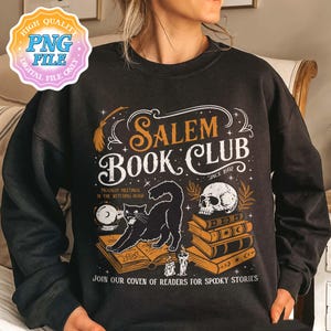 Salem Book Club PNG, Retro Halloween Png, Bookish Halloween, Book Halloween Png, Halloween Shirt Png, Salem Witch Book Club Png