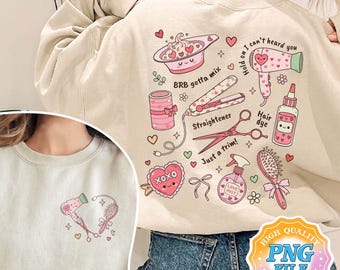 Descarga digital PNG de San Valentín para peluqueros, diseños de camisetas de cosmetología, regalo de San Valentín para peluqueros