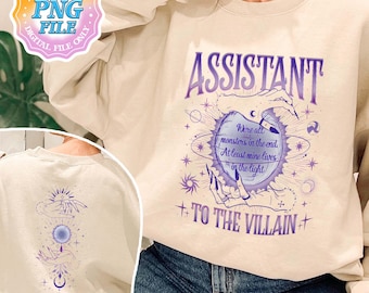 Download digitale PNG di Villain Assistant per i fan, download istantaneo di We're All Monsters, design PNG di Villain Lover, download di Romantasy Book Lover