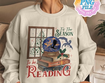 Serie Cuarta Ala Navideña, PNG de dos caras, descarga digital, diseños PNG de trineo de dragón, jinete de dragón, libro, merchandising, regalo