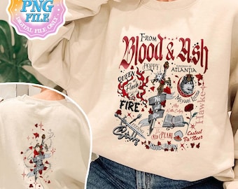 Descarga digital PNG de "De sangre y ceniza", imágenes prediseñadas PNG de "Amapola Reina de Atlantia", camiseta "Nos levantaremos", productos inspirados en JLA, regalo para amantes de los libros