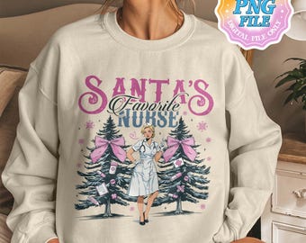 Santa favoriete verpleegkundige png-bestand, medisch professional gezondheidswerker png, grappig citaat verpleegkundige shirtontwerpen, cadeau verpleegkundige