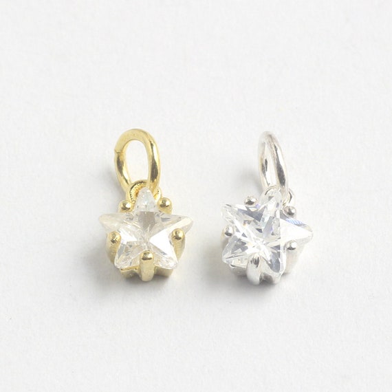 Promise Ring Charm-Vermeil Ring Gold plated over Sterling Silver Charms 2 pcs