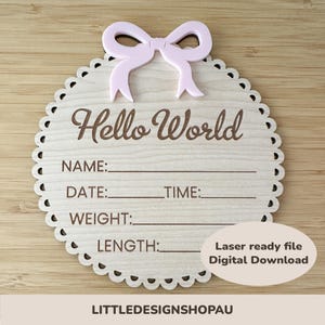 Bonjour tout le monde signe bébé fichier SVG prêt pour le laser
