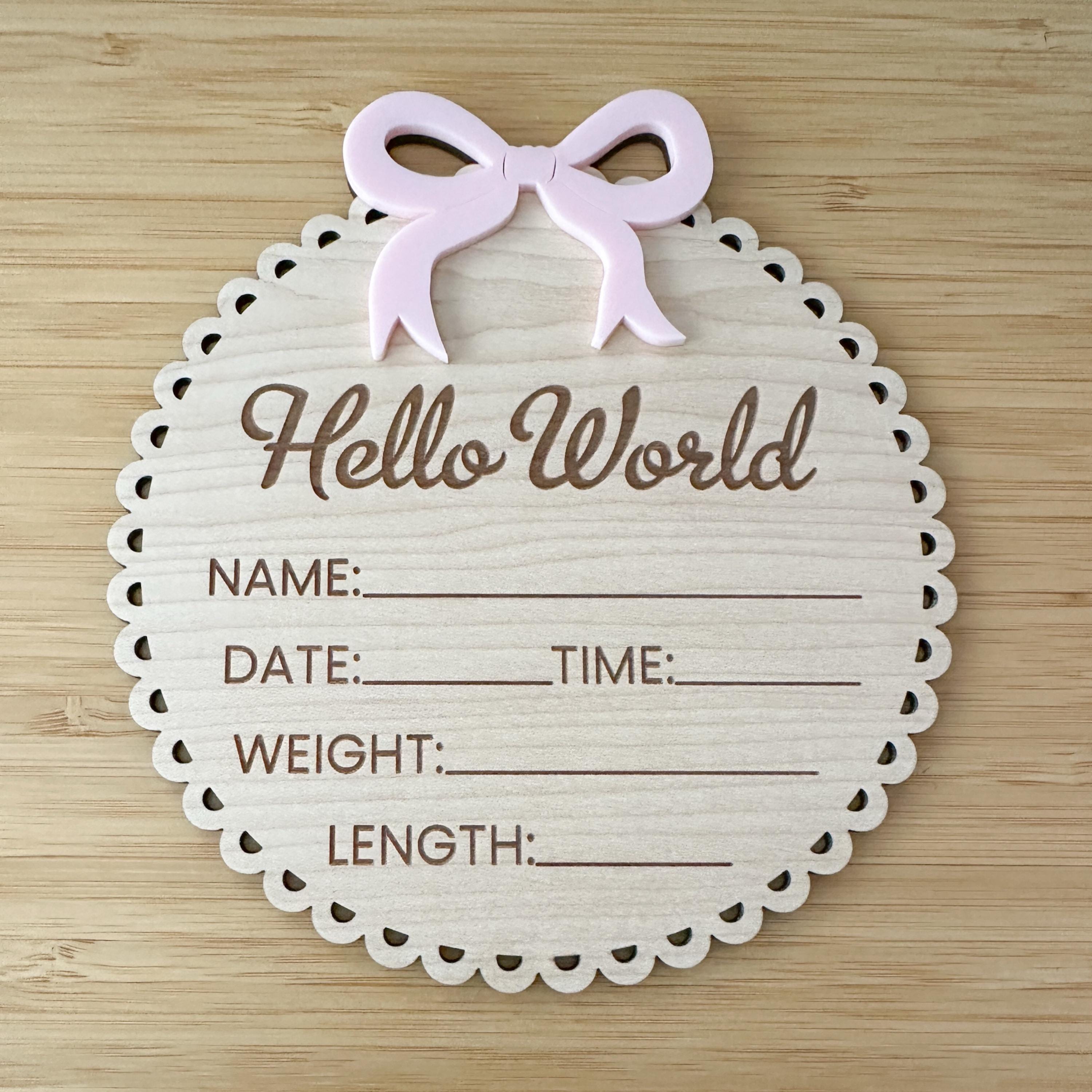 Hello World Baby Sign SVG Laser Ready File - Etsy