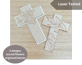 Botanical Cross Easter Tags: Laser Cut SVG File (PDF)