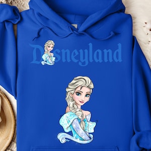 Disneyland Elsa, Disney Princess Elsa Character Hoodie, Disney Trip Sweatshirt, Family Matching Hoodie, Family Disney Trip, Elsa Hoodie