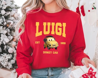 Cars Luigi, Disney Luigi Character, Luigi Hoodie, Disney Trip Sweatshirt, Family Matching Hoodie, Family Disney Trip, Pixar Cars,DisneyPixar