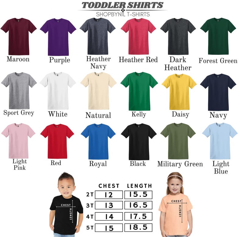 a group of children's t - shirts with different colors and sizes