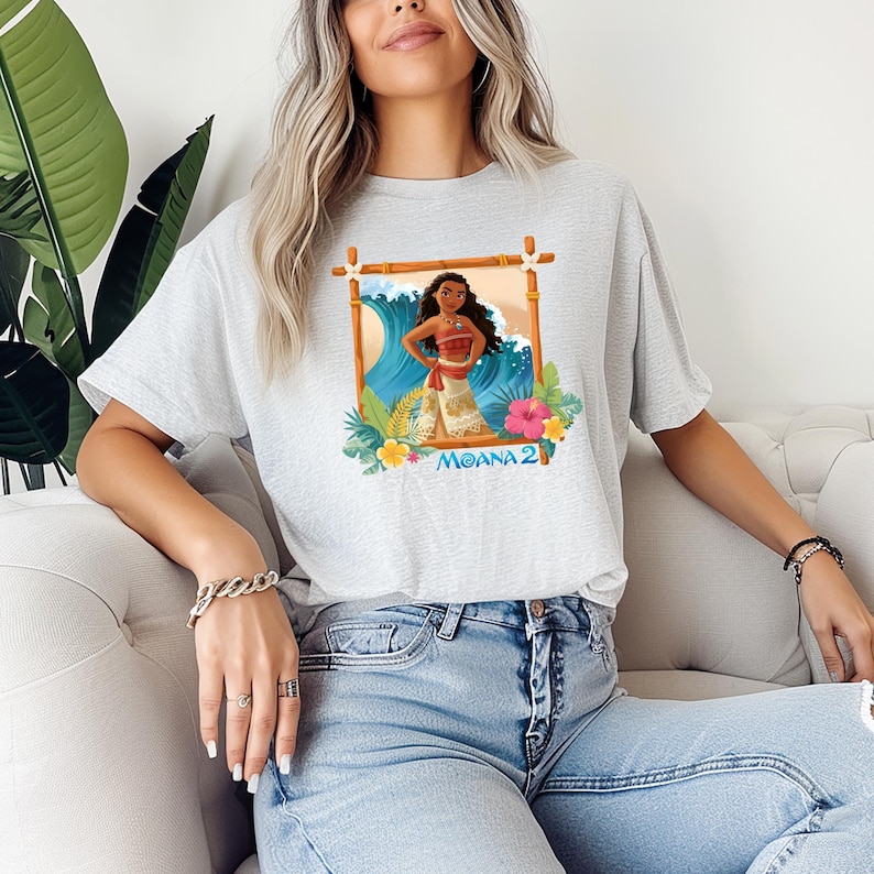 Moana Tshirt, Disney Moana Character, T shirt, Moana Tee, Disneyland Trip Shirt, Disney Gift Custom, Moana 2, Family Matching T-shirt Bild 2