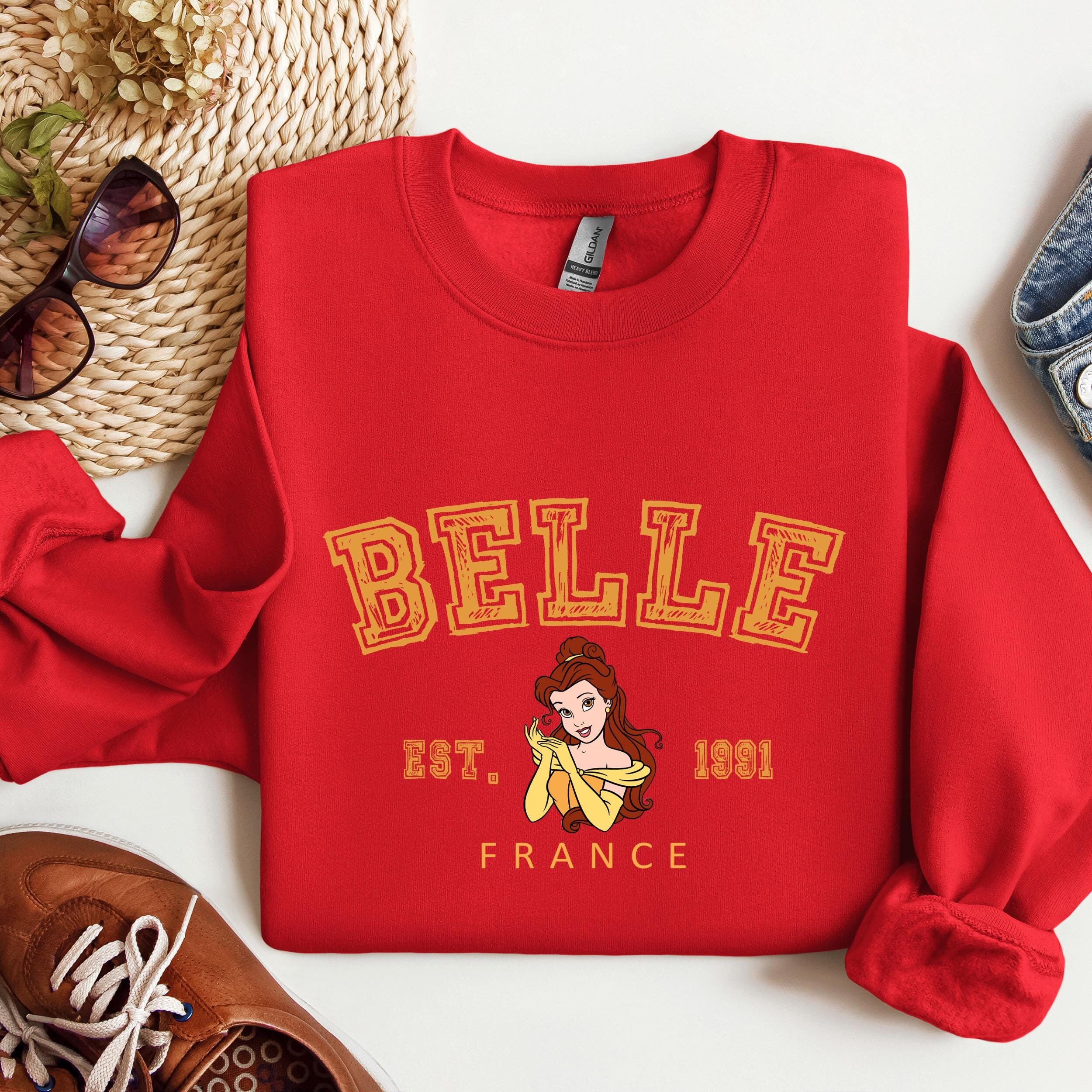 Belle Disney Princess Characters Hoodie, Disney Trip Sweatshirt, Family Matching Hoodie, Family Disney Trip, Gift, Belle Crewneck, Hoodie