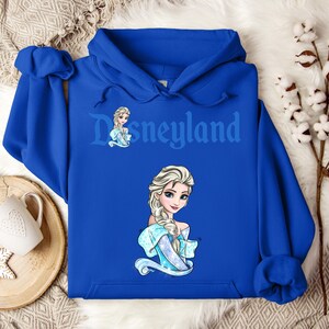 Disneyland Elsa, Disney Princess Elsa Character Hoodie, Disney Trip Sweatshirt, Family Matching Hoodie, Family Disney Trip, Elsa Hoodie image 1