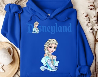 Disneyland Elsa, Disney Princess Elsa Character Hoodie, Disney Trip Sweatshirt, Family Matching Hoodie, Family Disney Trip, Elsa Hoodie