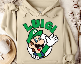 Super Mario-Luigi Hoodie/Sweatshirt, Disney Trip Sweatshirt, Family Matching Hoodie, Luigi Crewneck, Hoodie, Sweatshirt, Super Mario Design