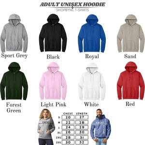 a group of men's and women's hoodies in different colors