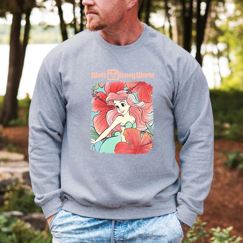 Ariel Hoodie/Sweatshirt, Disney Trip Sweatshirt, Family Matching Hoodie, Family Disney Trip, Ariel Crewneck, Ariel Hoodie, Disney Ariel afbeelding 3