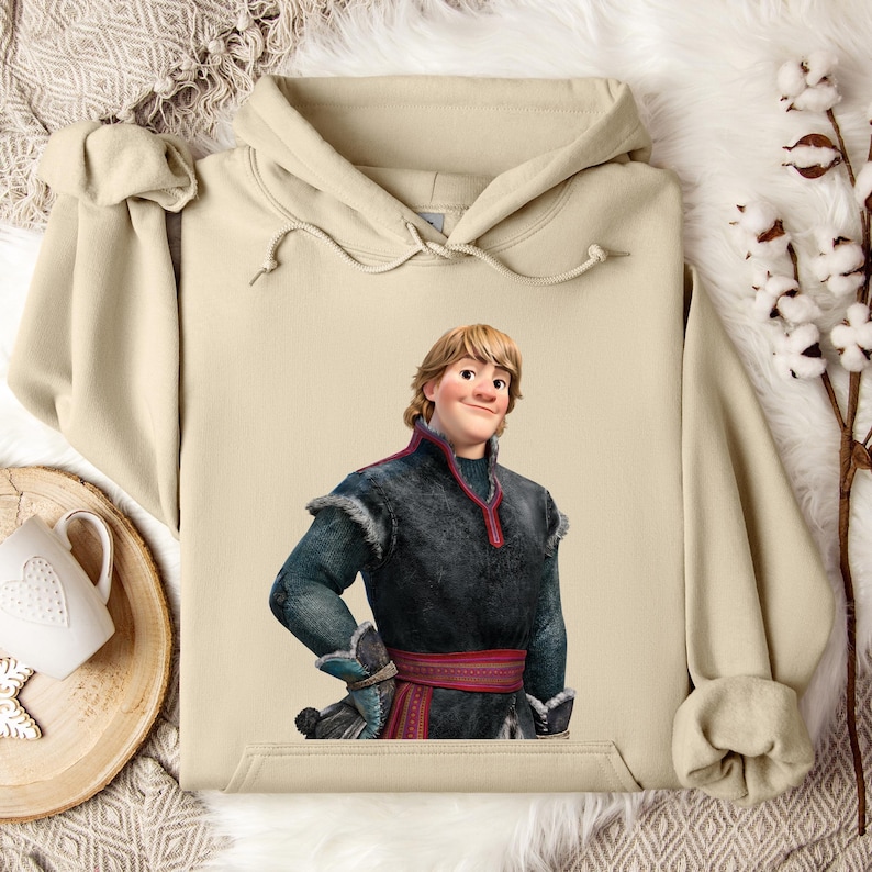 Sudadera con capucha de Kristoff de Frozen de Disney, sudadera para viaje a Disney, sudadera con capucha a juego para toda la familia, cuello redondo de Kristoff, sudadera con capucha de Frozen, cuello redondo de Frozen imagen 1