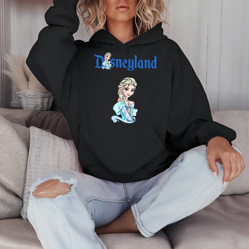 Disneyland Elsa, Disney Princess Elsa Character Hoodie, Disney Trip Sweatshirt, Family Matching Hoodie, Family Disney Trip, Elsa Hoodie image 5