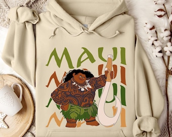 Moana Maui Hoodie/Sweatshirt, Disney Trip Sweatshirt, Family Matching Hoodie, Moana Crewneck,Hoodie,Maui Crewneck,Moana 2 Design,Moana Movie