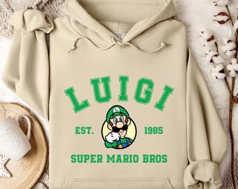 Super Mario Hoodie/Sweatshirt, Disney Trip Sweatshirt,Luigi Sweatshirt Family Matching Hoodie,Luigi Crewneck,Luigi Hoodie,Super Mario Design