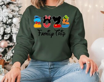 Disney 2025 Trip Hoodie/Crewneck, Disney Trip Sweatshirt, Family Matching Hoodie, Family Disney Trip, DisneyGift, DisneyCrewneck, Disneyland