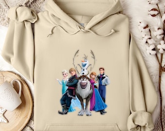 Disney Frozen Hoodie/Sweatshirt, Frozen Characters Disney Trip Sweatshirt, Family Matching Hoodie, Olaf  Crewneck, Hoodie, Frozen Crewneck