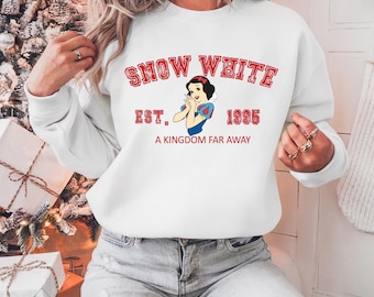 Sudadera con capucha de Blancanieves y personajes de princesas Disney, sudadera para viaje a Disney, sudadera con capucha a juego para la familia, viaje familiar a Disney, regalo, cuello redondo, sudadera con capucha