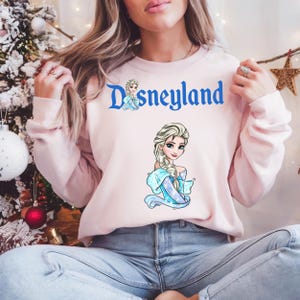 Disneyland Elsa, Disney Princess Elsa Character Hoodie, Disney Trip Sweatshirt, Family Matching Hoodie, Family Disney Trip, Elsa Hoodie image 3
