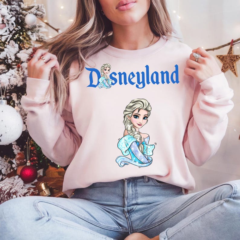Disneyland Elsa, Disney Princess Elsa Character Hoodie, Disney Trip Sweatshirt, Family Matching Hoodie, Family Disney Trip, Elsa Hoodie image 3
