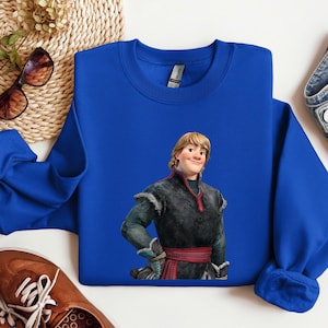 Sudadera con capucha de Kristoff de Frozen de Disney, sudadera para viaje a Disney, sudadera con capucha a juego para toda la familia, cuello redondo de Kristoff, sudadera con capucha de Frozen, cuello redondo de Frozen imagen 4