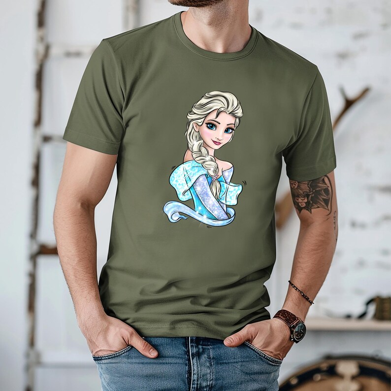 Frozen Elsa Disney Princess Characters Tshirt, Tee, Elsa Disney Princess Matching Shirt, Disneyland Trip Shirt, Elsa Tshirt image 3