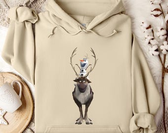 Disney Frozen Sven and Olaf Hoodie/Sweatshirt, Disney Trip Sweatshirt, Family Matching Hoodie, Olaf  Crewneck, Frozen Hoodie,Frozen Crewneck