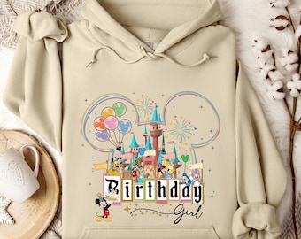 Disney Mickey Birthday Hoodie/Sweatshirt, Disney Trip Sweatshirt, Family Matching Hoodie, Birthday Girl  Crewneck, Disney Hoodie, Birthday