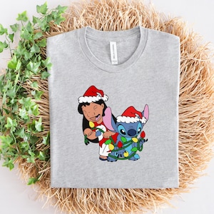 Lilo & Stitch Christmas T-shirt, Christmas T-shirt, Disneyland Trip Shirt, Disneyland Christmas, Disney Tee, Christmas Tee, Lilo and Stitch