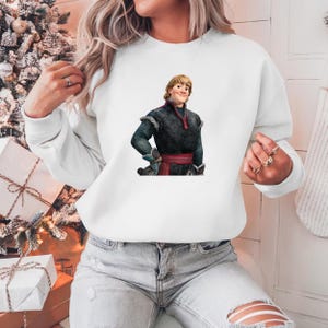 Sudadera con capucha de Kristoff de Frozen de Disney, sudadera para viaje a Disney, sudadera con capucha a juego para toda la familia, cuello redondo de Kristoff, sudadera con capucha de Frozen, cuello redondo de Frozen imagen 2
