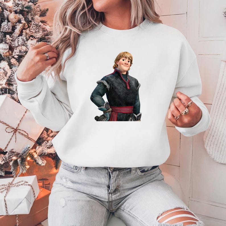 Sudadera con capucha de Kristoff de Frozen de Disney, sudadera para viaje a Disney, sudadera con capucha a juego para toda la familia, cuello redondo de Kristoff, sudadera con capucha de Frozen, cuello redondo de Frozen imagen 2