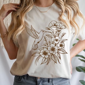 Hummingbird Flower SVG Bundle, Bird Clipart Image, Animal Flying Silhouette, Printable Art Vector, Instant Digital Download, Cricut for