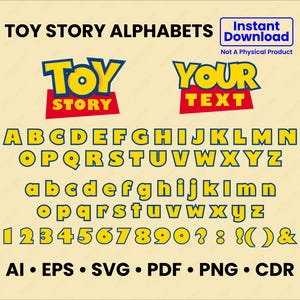 Toy Story Font SVG | Toy Story Alphabet & Letters | Numbers , Punctuation | Cricut , Silhouette Cut Files | Instant Digital Download