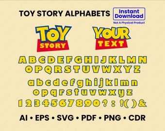 Toy Story Font SVG | Toy Story Alphabet & Letters | Numbers , Punctuation | Cricut , Silhouette Cut Files | Instant Digital Download