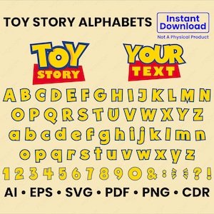 Toy Story Font SVG | Toy Story Alphabet . Letters | Numbers & Punctuation | Cricut , Silhouette Cut Files | Instant Digital Downloads