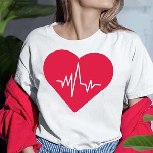 Battement de coeur SVG Bundle, Clipart de battement de coeur stéthoscope, infirmière fichier coupe SVG, conception de cardiogramme ECG, santé coeur SvG pour Cricut | Silhouette