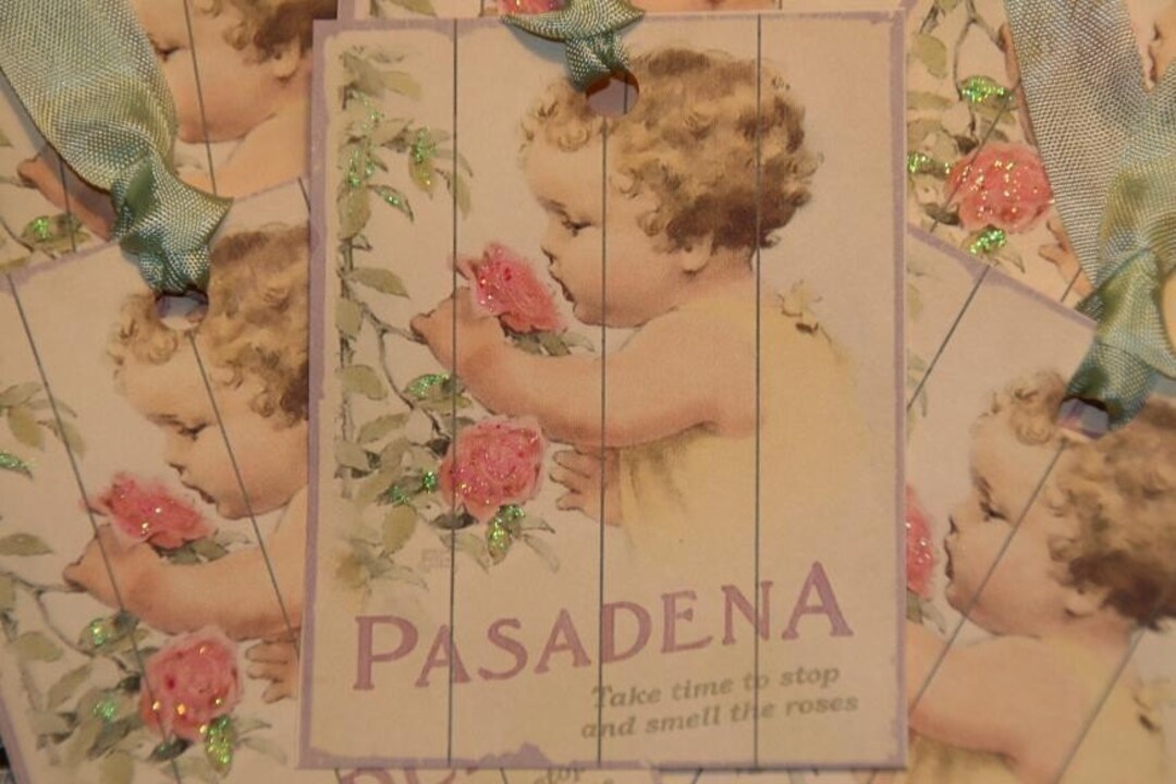 Pasadena Gift Tags Take Time to Stop and Smell the Roses Gift Etsy