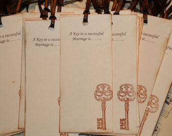 Wedding Wish Tags - Qty 75 - A Key to a successful Marriage is.......Wedding Wish Tree Tags Wedding Favor Tags