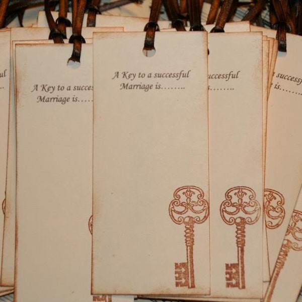 Wedding Wish Tags - Qty 75 - A Key to a successful Marriage is.......Wedding Wish Tree Tags Wedding Favor Tags