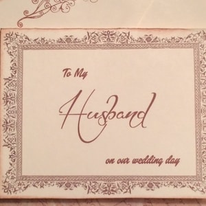 To My Husband on our Wedding Day Card, Groom Card, Bride to Groom Card, Husband Wedding Card