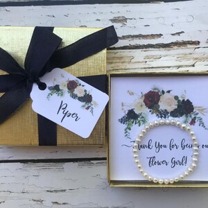 Thank You for Being Our Flower Girl Bracelet, Flower Girl Bracelet Gift, Flower Girl Pearl Bracelet, Flower Girl Gift